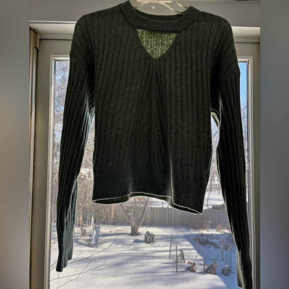 SO Women's Ribbed Sweater - Dark Green